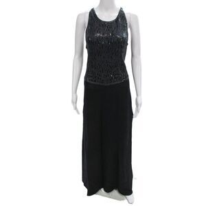 St. John Evening By Marie Gray Women Maxi Tank Dress Black Size 10